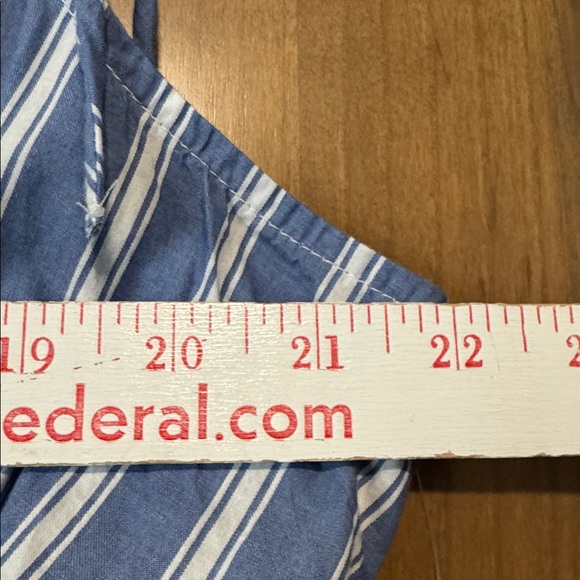 NWT Sleeveless Smocked Blouse Womens XL Striped Cotton gathered shoulder Beach - Picture 10 of 10